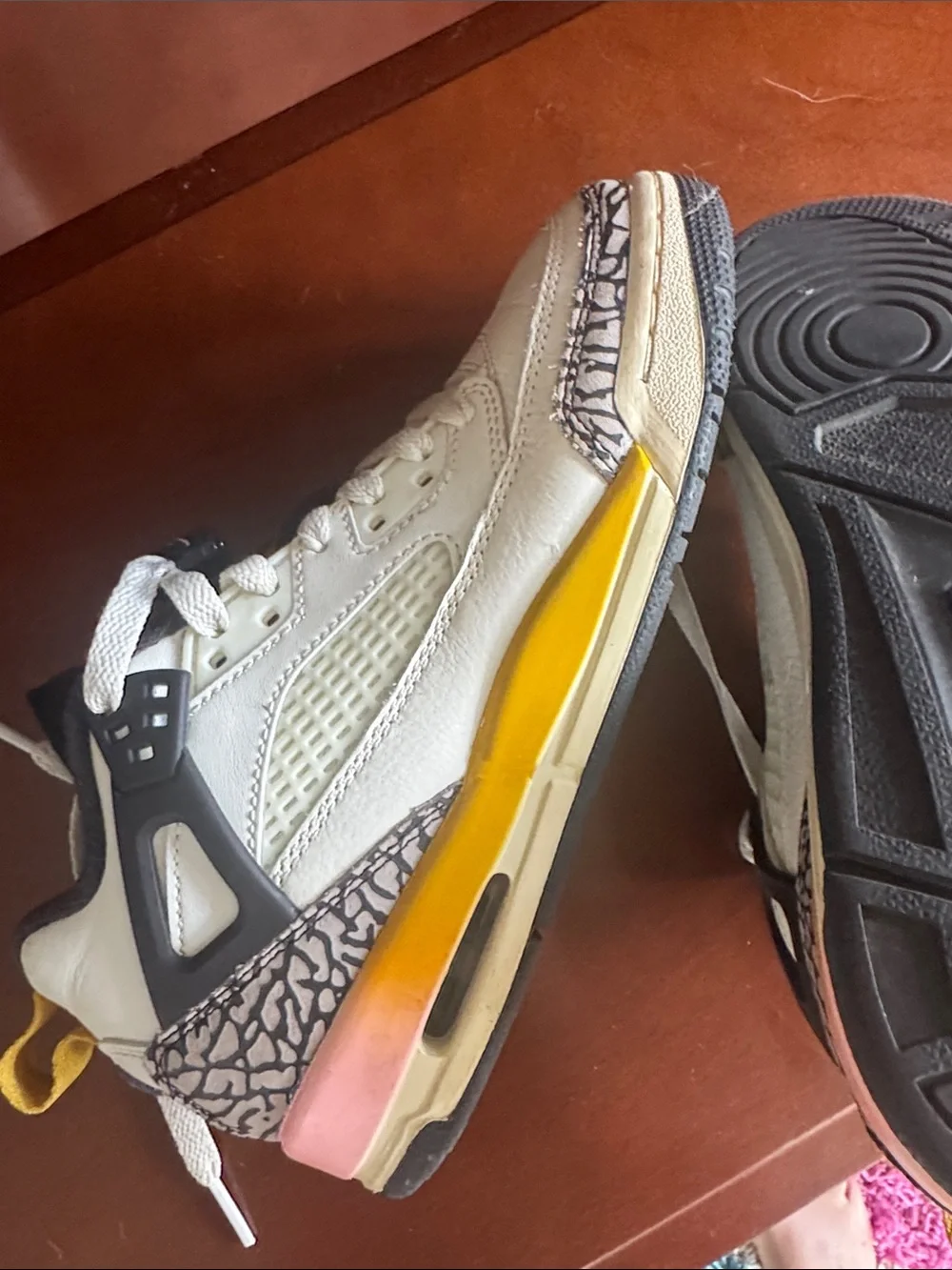 Jordan Spizike Kids White, Black, Pink, Yellow Gradient Sneakers